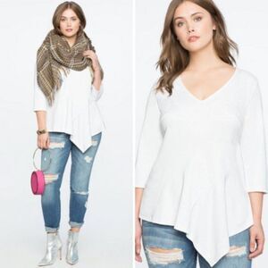 NWT Eloquii Asymmetrical Peplum Top | 16